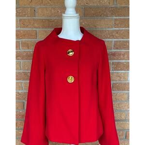 SANDRO Petite Red Cape‎ Jacket - size Medium Christmas Holiday Party
